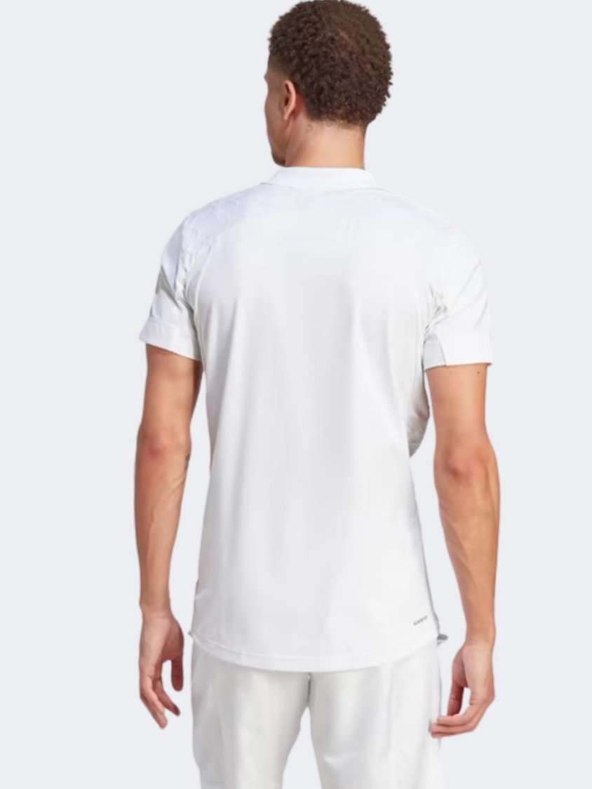 Adidas Full Lift Pro Men Tennis Polo Short Sleeve White