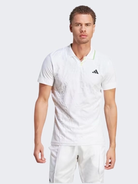 Adidas Full Lift Pro Men Tennis Polo Short Sleeve White