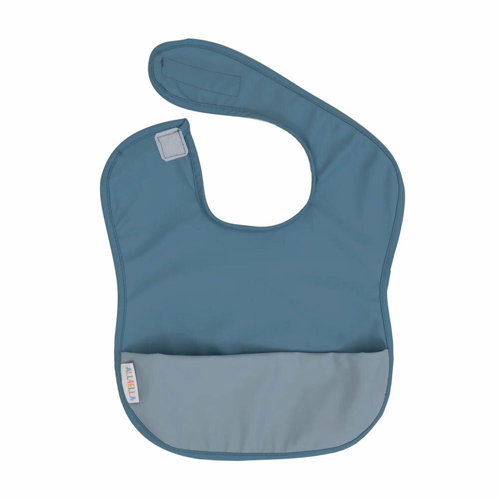 All4Ella Recycled Pouch Bib Two-Tone Blue