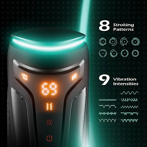 AMOVIBE Male Masturbator Sex Toys for Men with 9 Vibrating,8 Thrusting Modes & 2 Heating Levels (Copy)