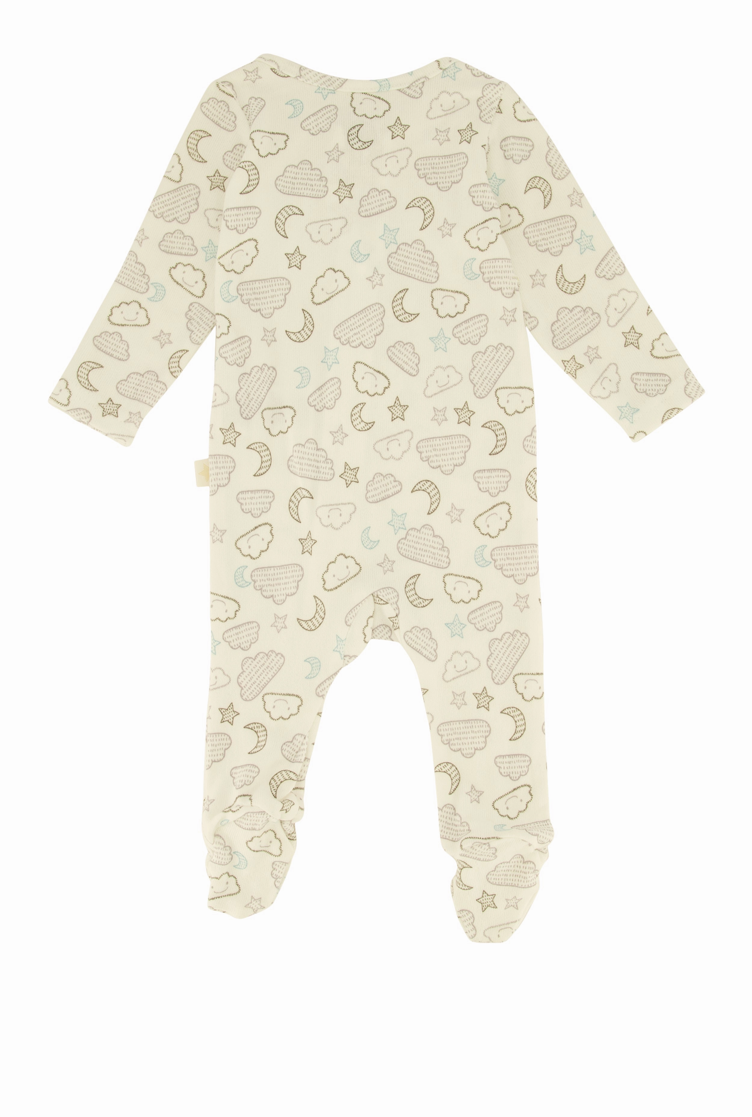 Baby Boys 0-9M Cloud Print Zip Front Footed Jumpsuit