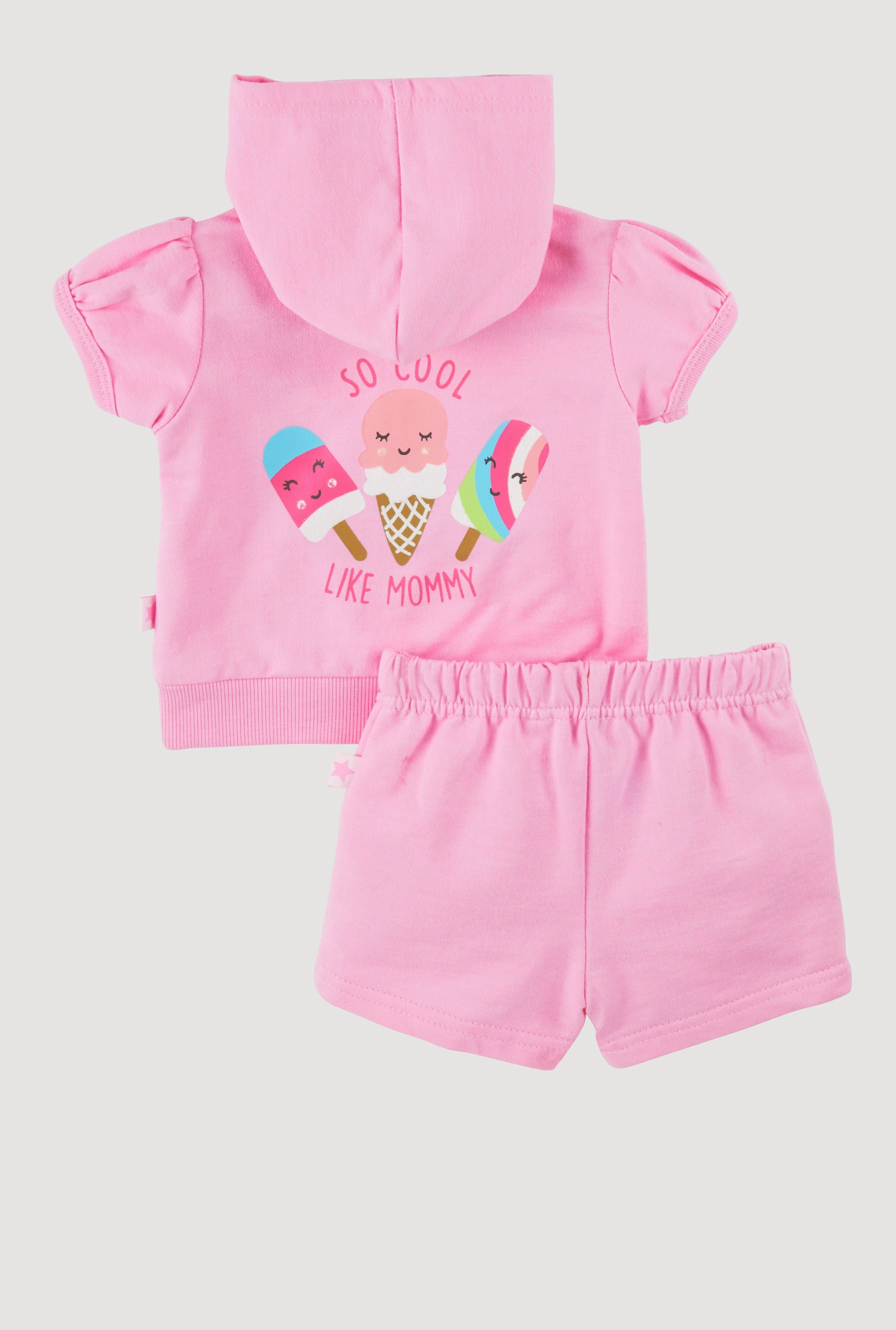 Baby Girls 0-9M So Cool Graphic Hooded Top and Shorts