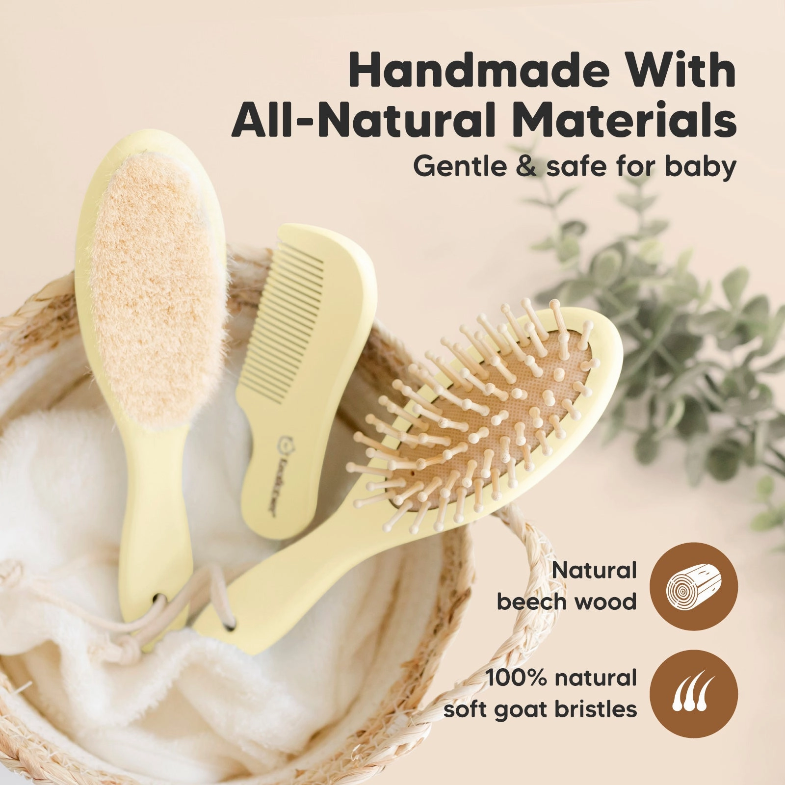 Baby Hair Brush and Comb Set (Lemon)