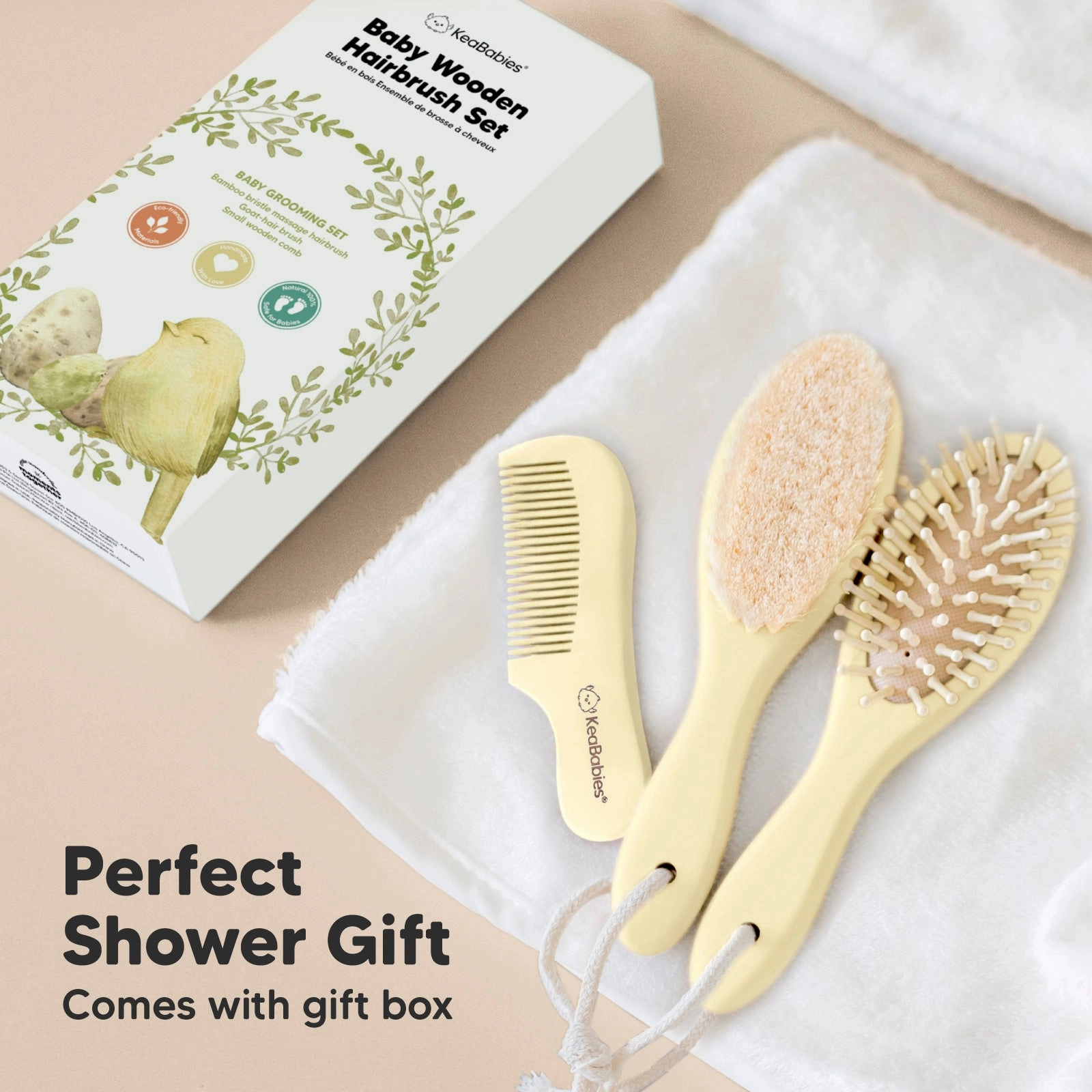 Baby Hair Brush and Comb Set (Lemon)