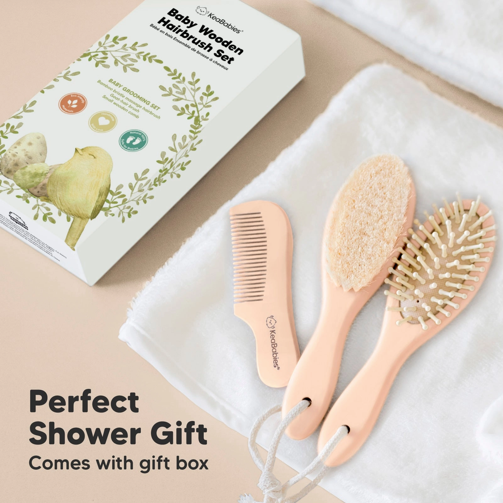 Baby Hair Brush and Comb Set (Peach)