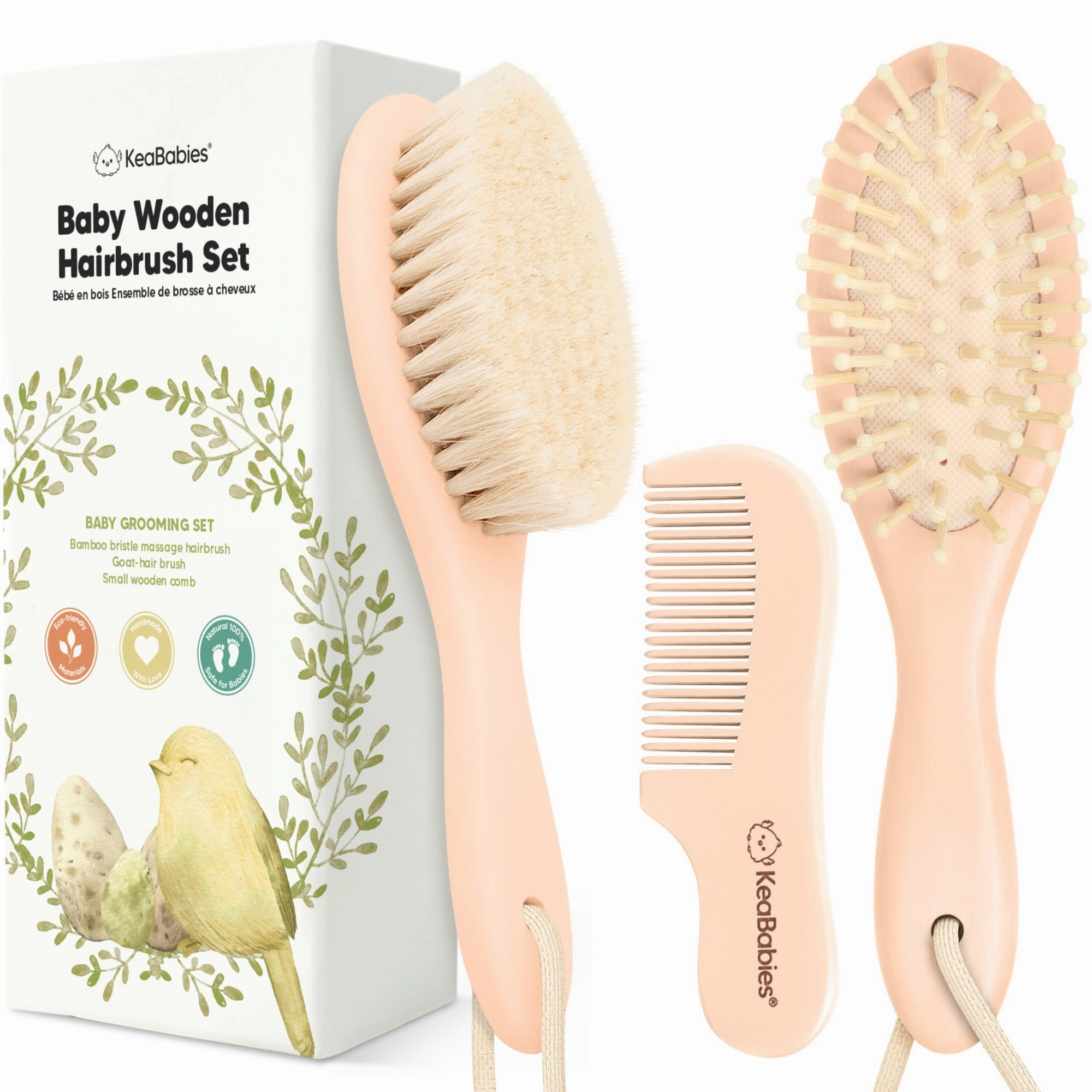 Baby Hair Brush and Comb Set (Peach)
