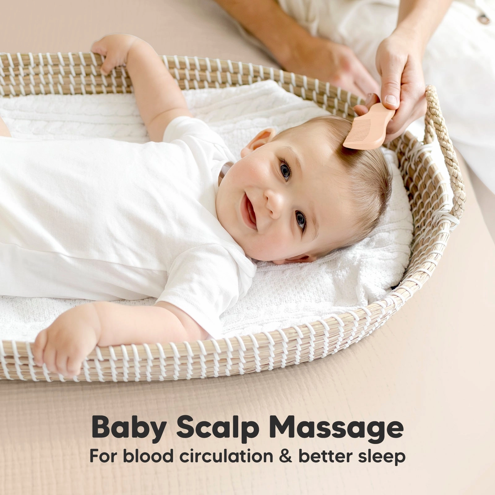 Baby Hair Brush and Comb Set (Peach)