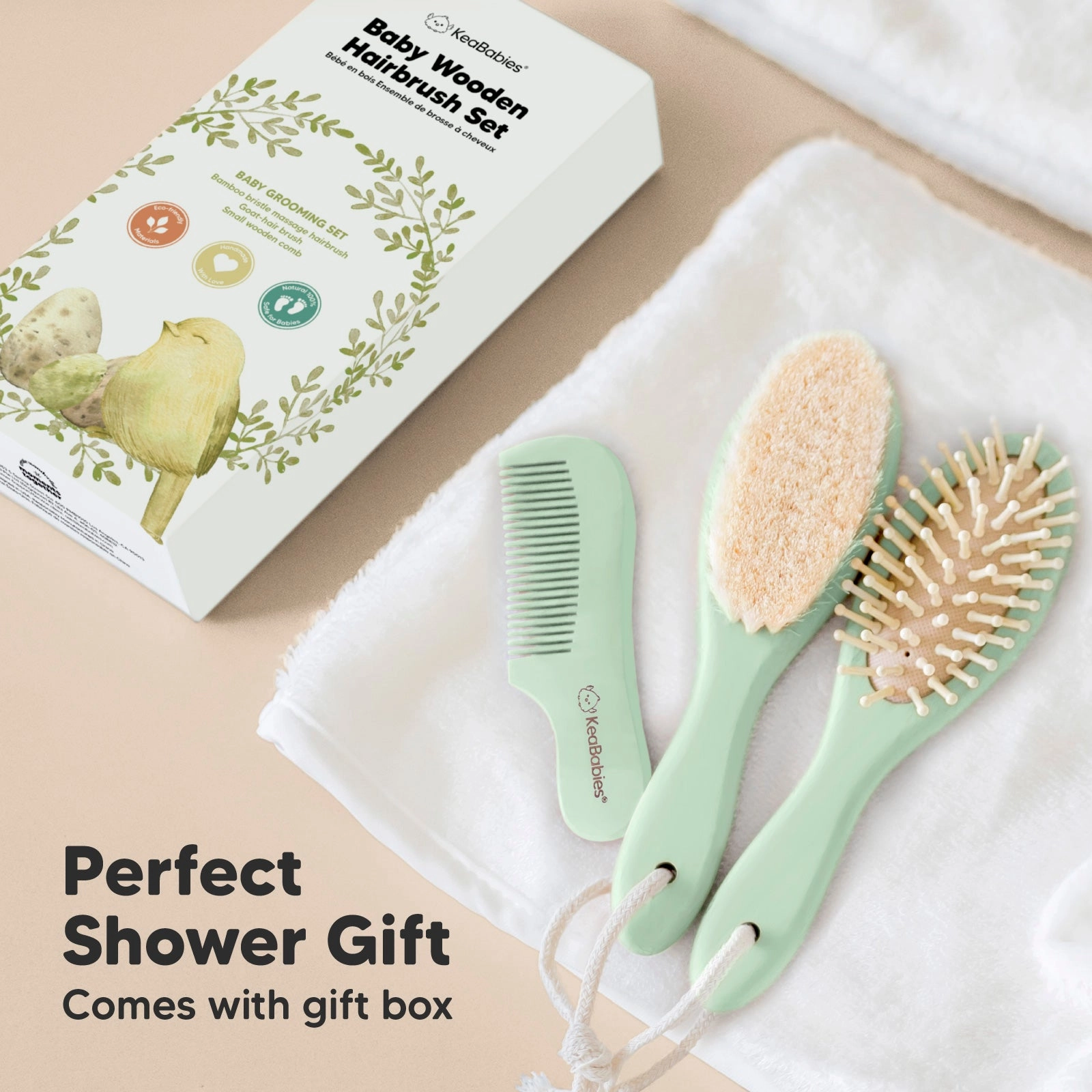 Baby Hair Brush and Comb Set (Sage)