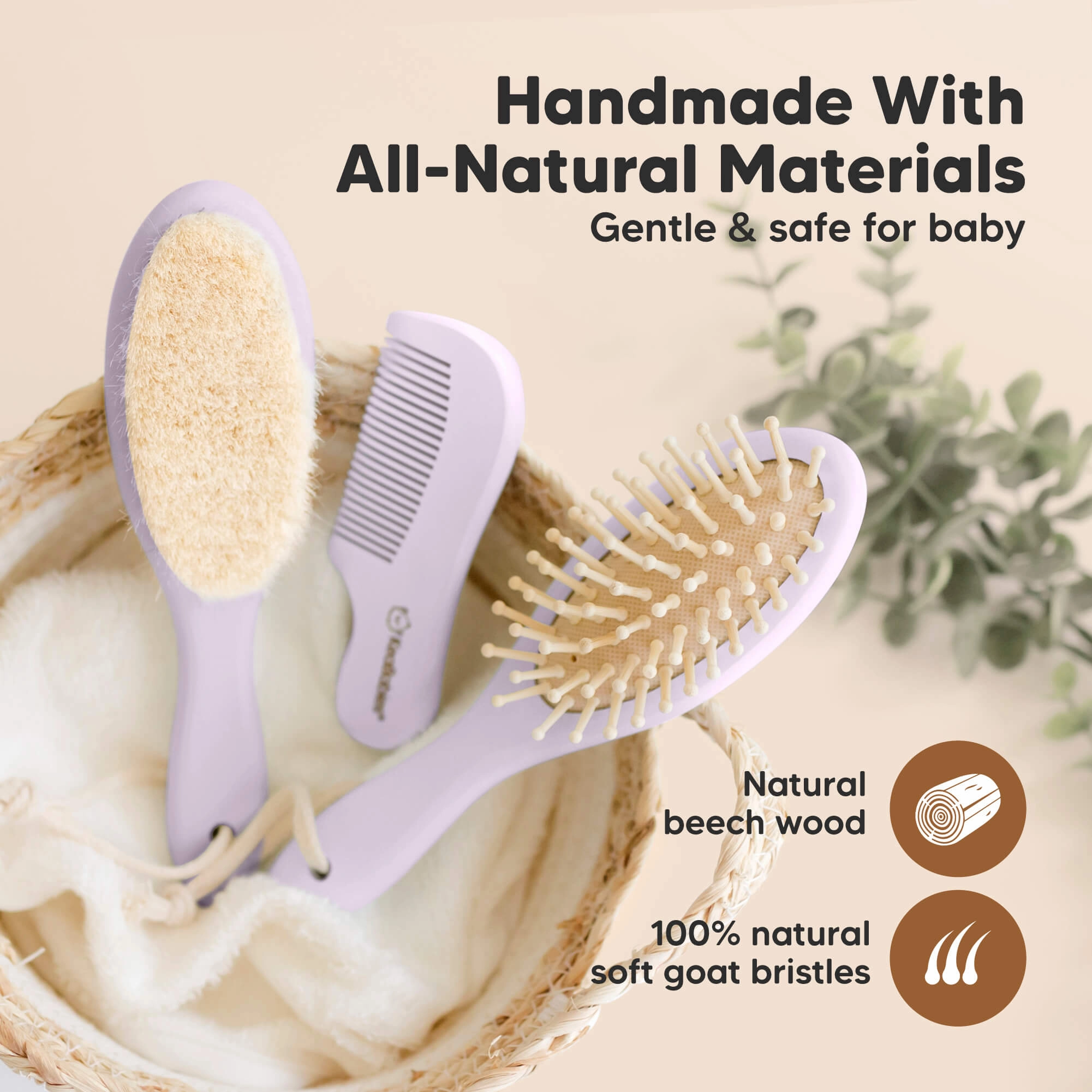 Baby Hair Brush and Comb Set (Thistle)