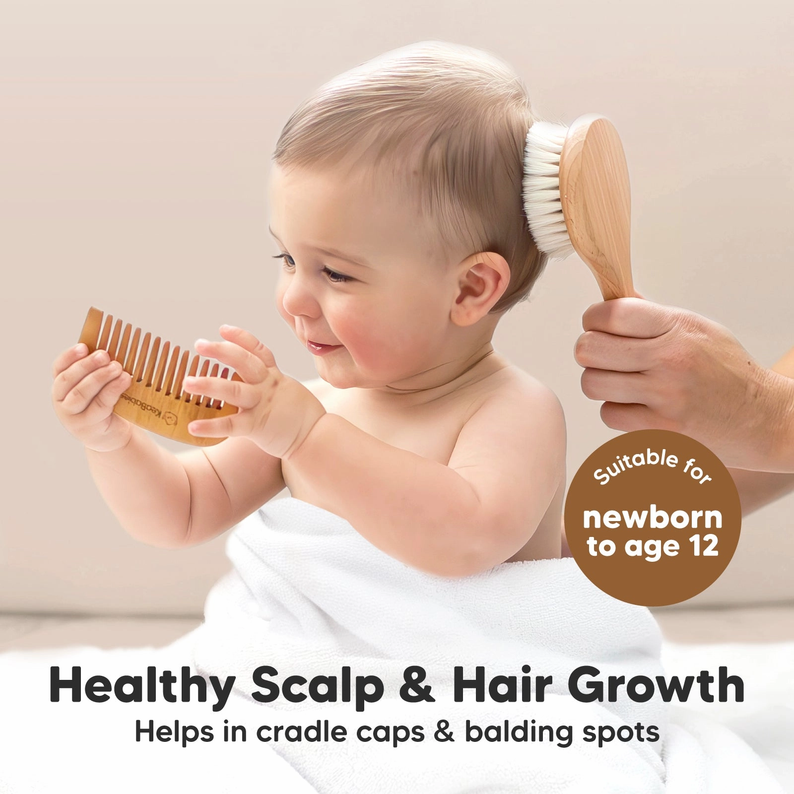 Baby Round Hair Brush and Comb Set