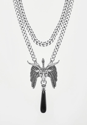 BAPHOMET BLACK AGATE CHAIN CHOKER