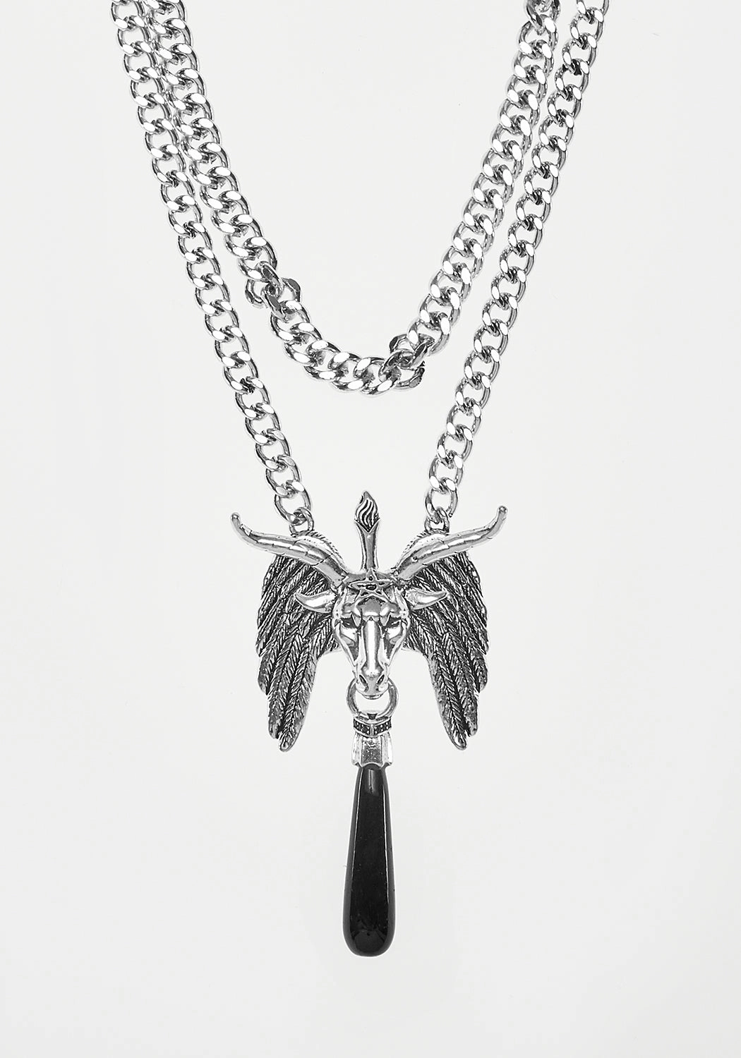 BAPHOMET BLACK AGATE CHAIN CHOKER
