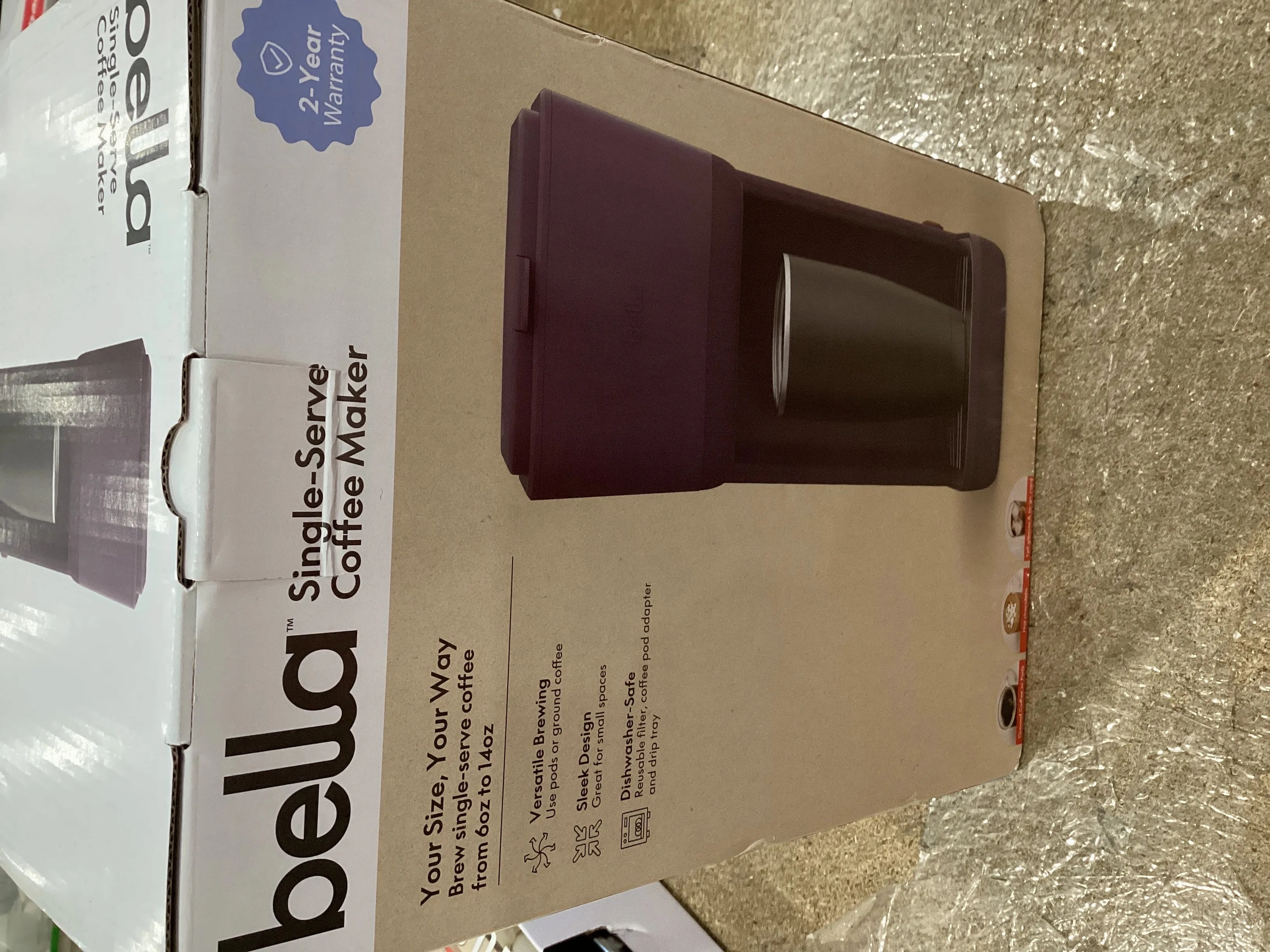 Bella Single-Serve Coffee Maker - Plum