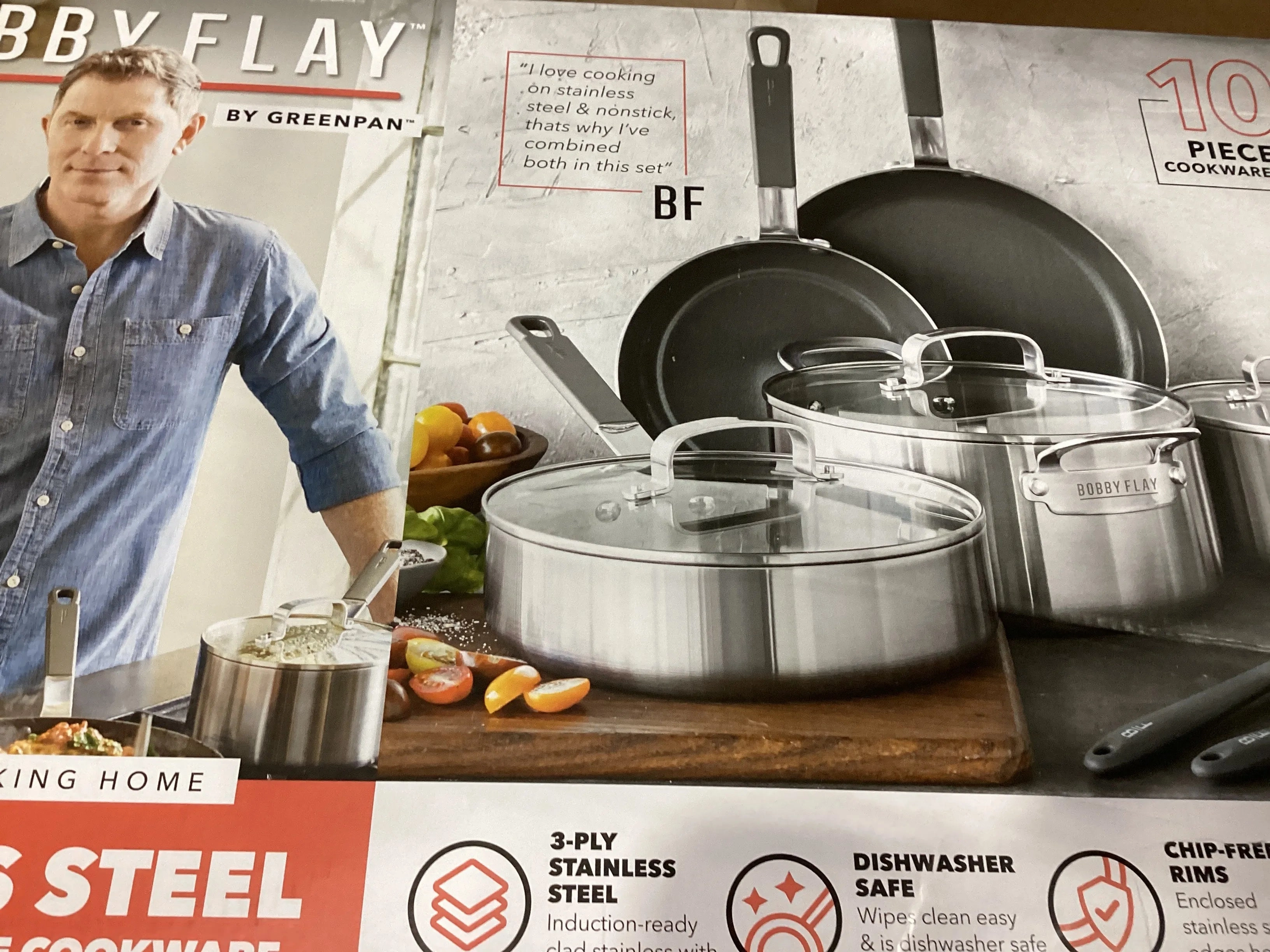 Bobby Flay 10pc Stainless Steel Cookware Set