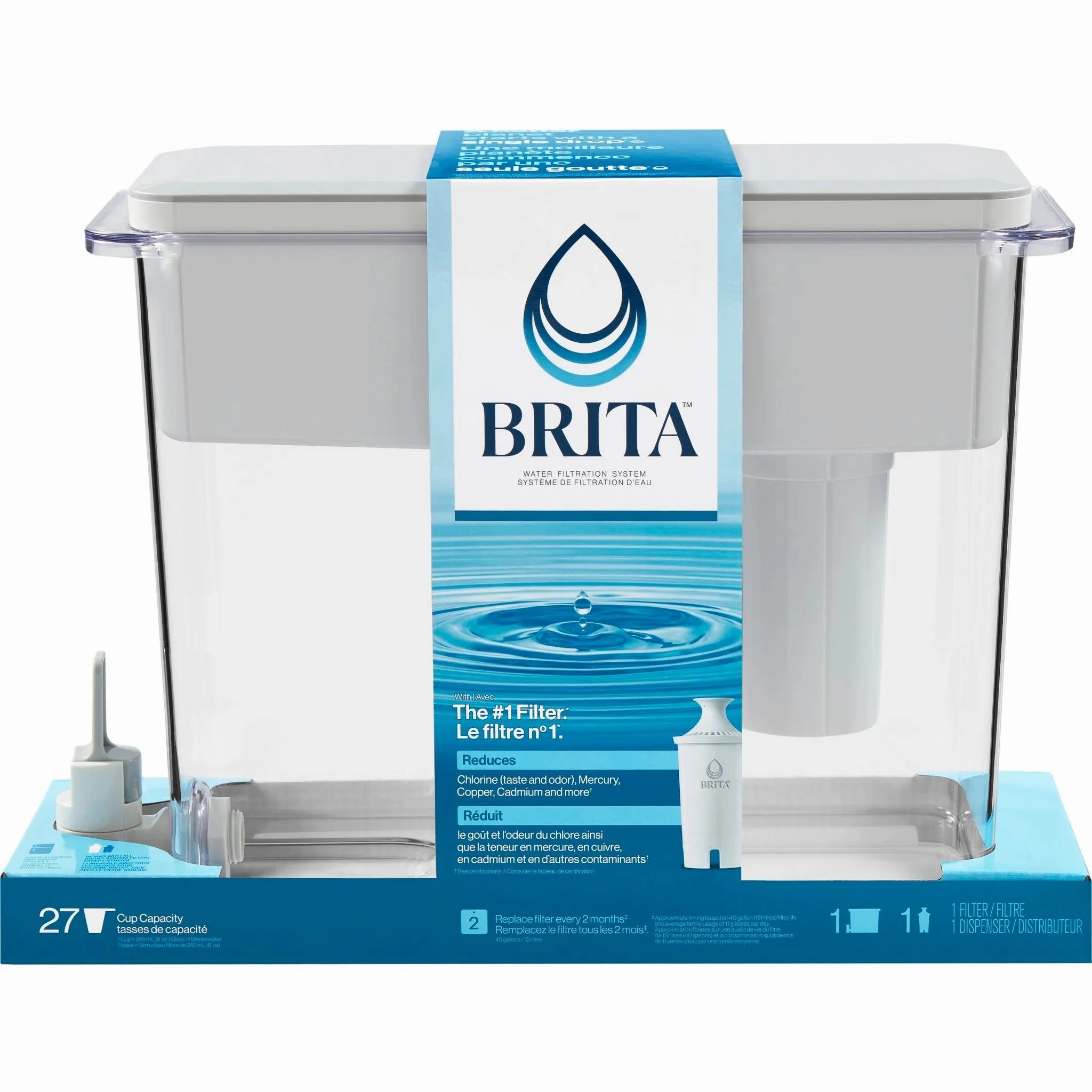 Brita Extra Large 27-Cup UltraMax Filtered Water Dispenser with Filter