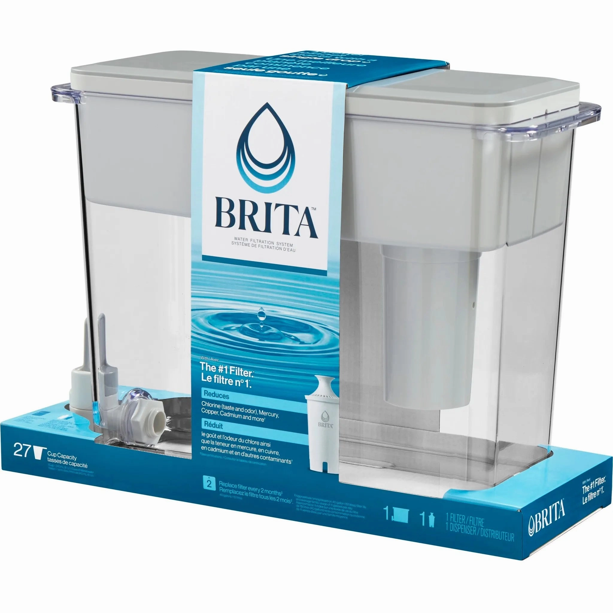 Brita Extra Large 27-Cup UltraMax Filtered Water Dispenser with Filter
