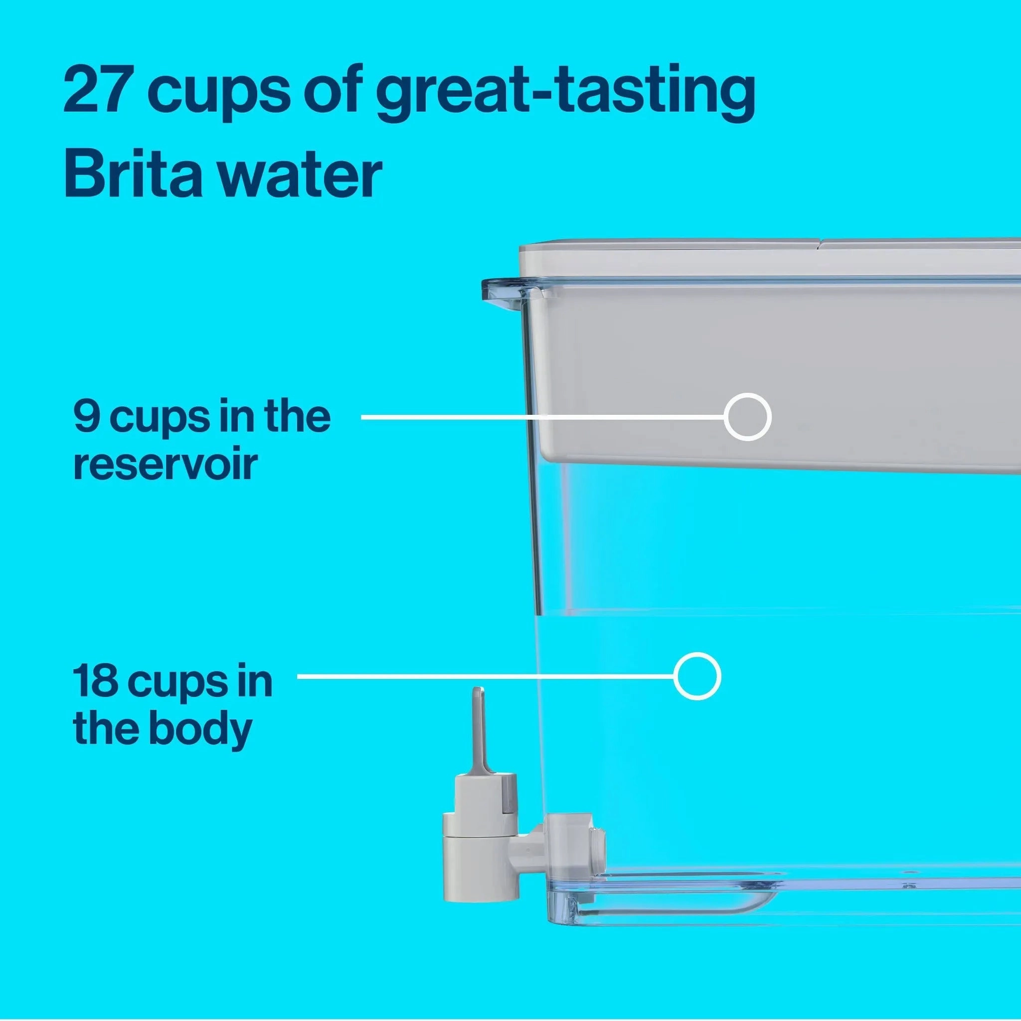 Brita Extra Large 27-Cup UltraMax Filtered Water Dispenser with Filter