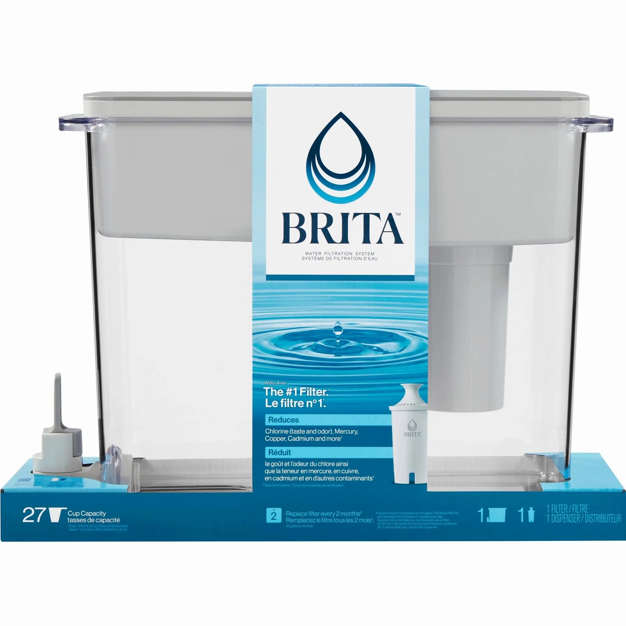 Brita Extra Large 27-Cup UltraMax Filtered Water Dispenser with Filter