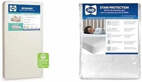 Bundle of Sealy Baby Ortho Rest Extra Firm Waterproof Baby Crib Mattress