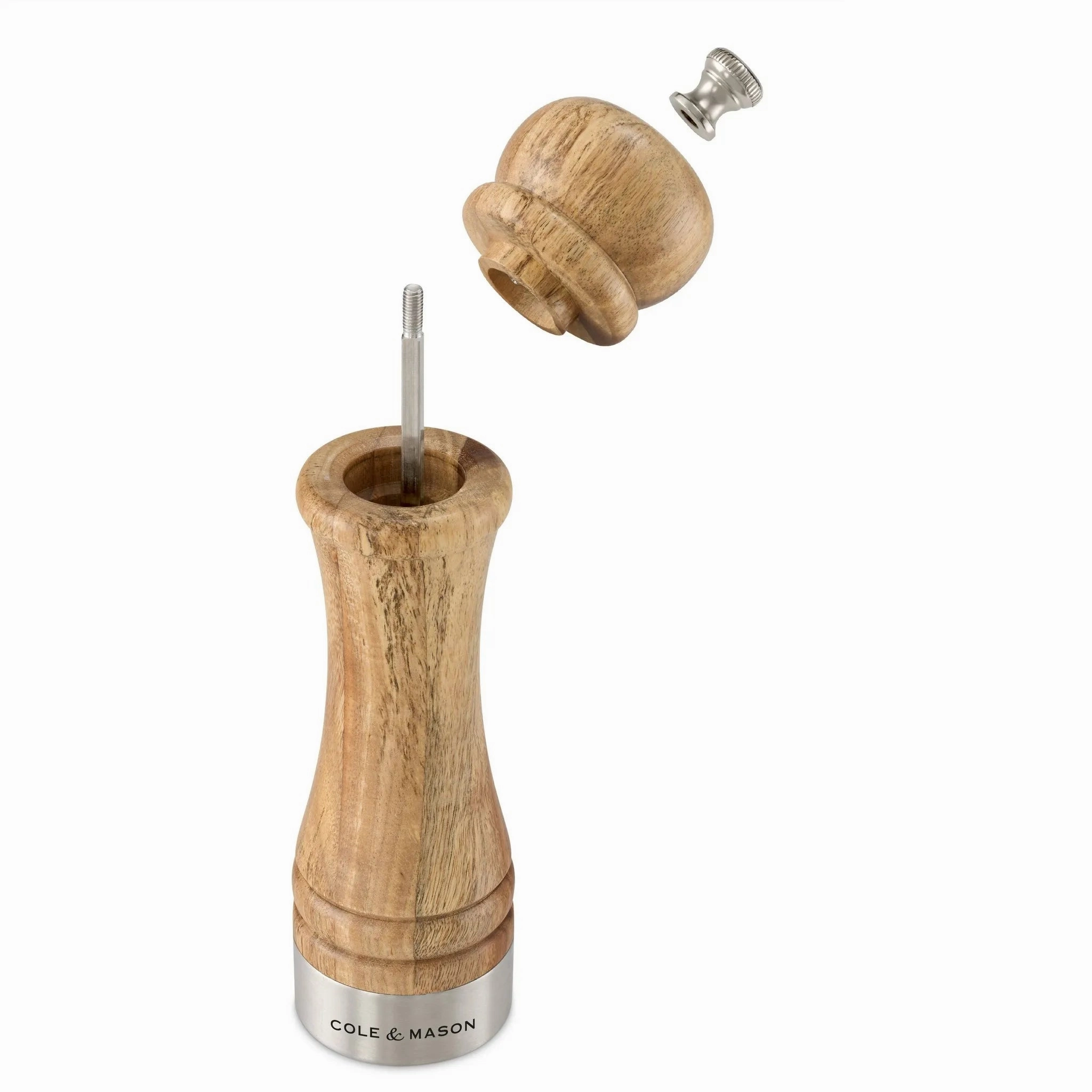 Camden Salt and Pepper Grinder Set: Traditional Wood Shakers, Spot Clean, 2-Piece, Brown