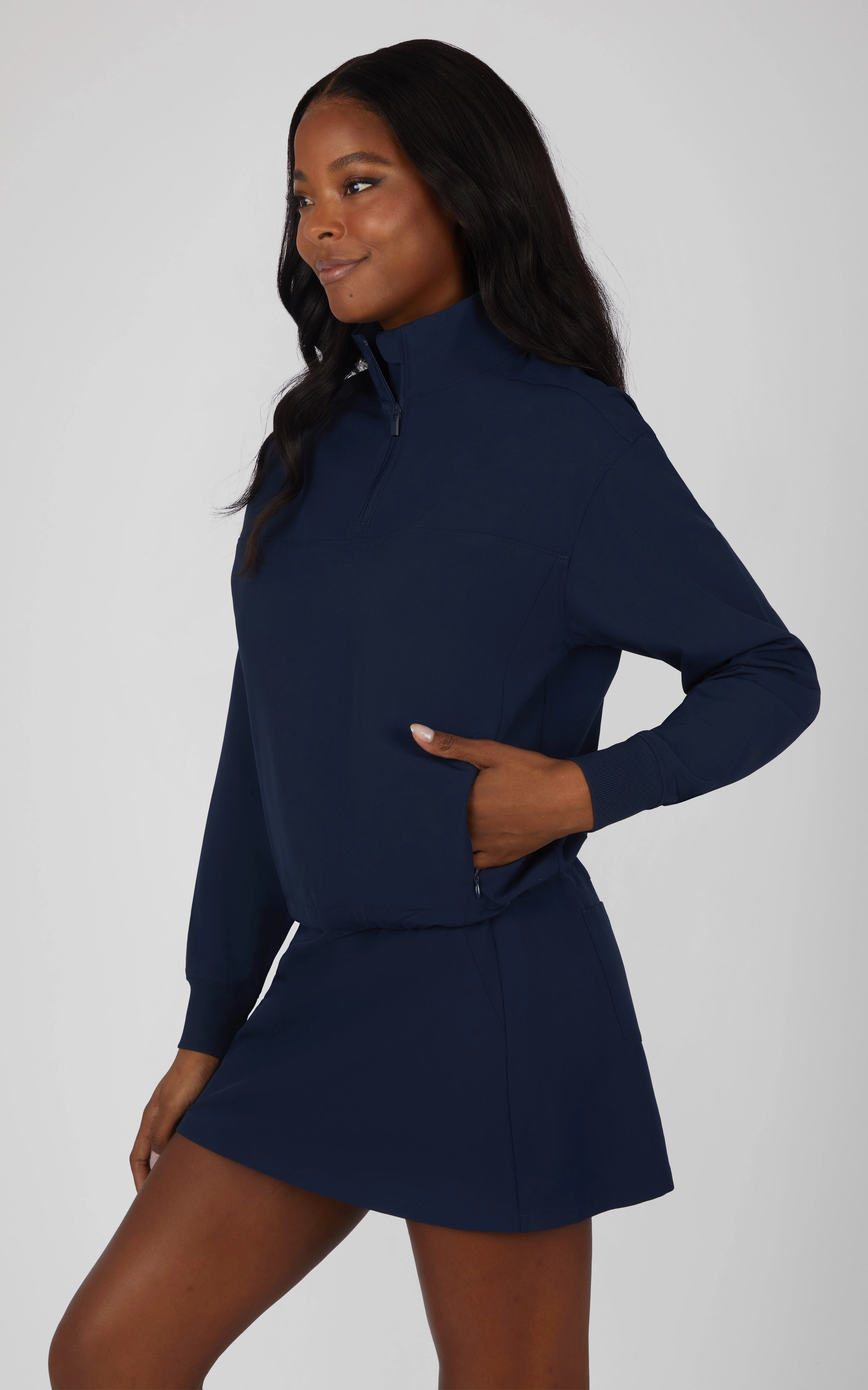 Citylite Half Zip Cinched Hem Jacket