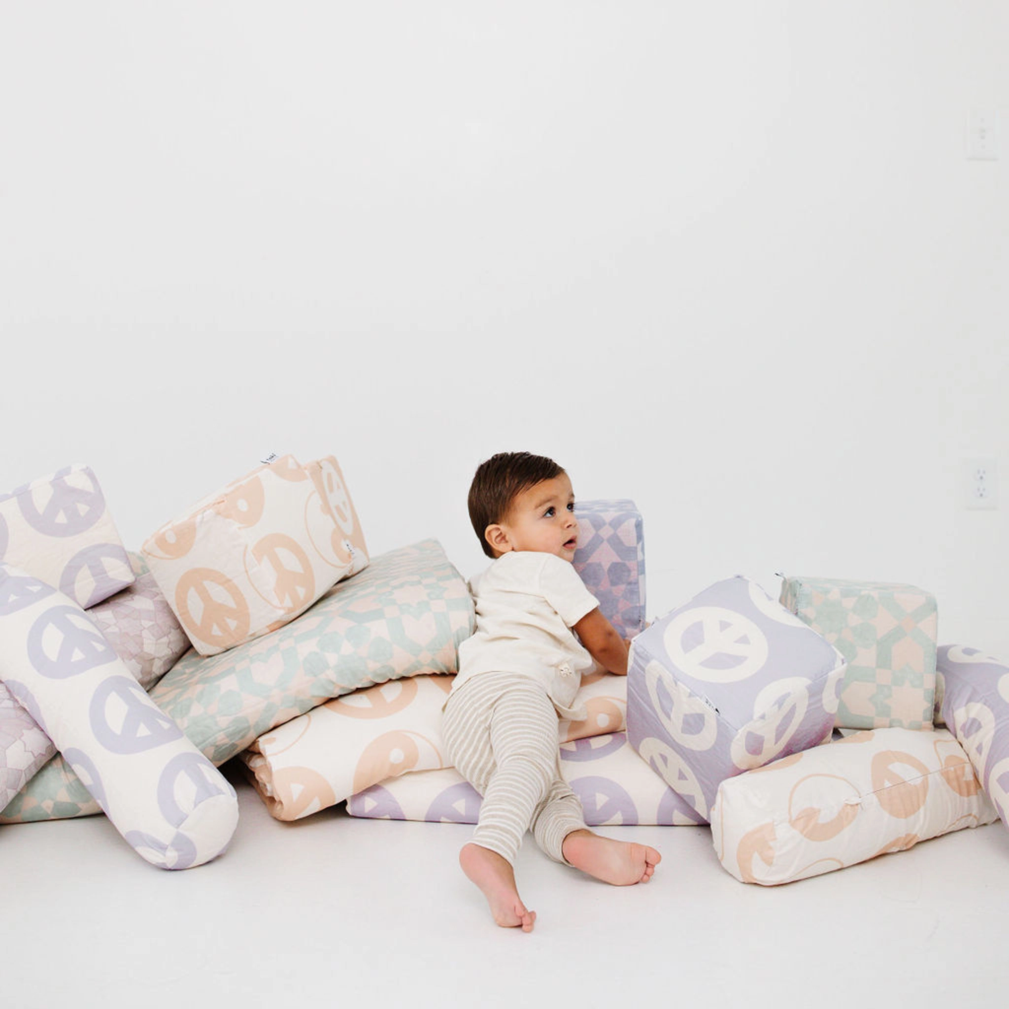 Cream Peace Sign Support Pillow