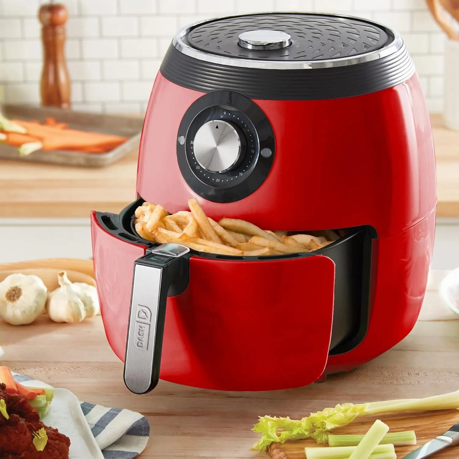 Deluxe Air Fryer 6 QT- Red