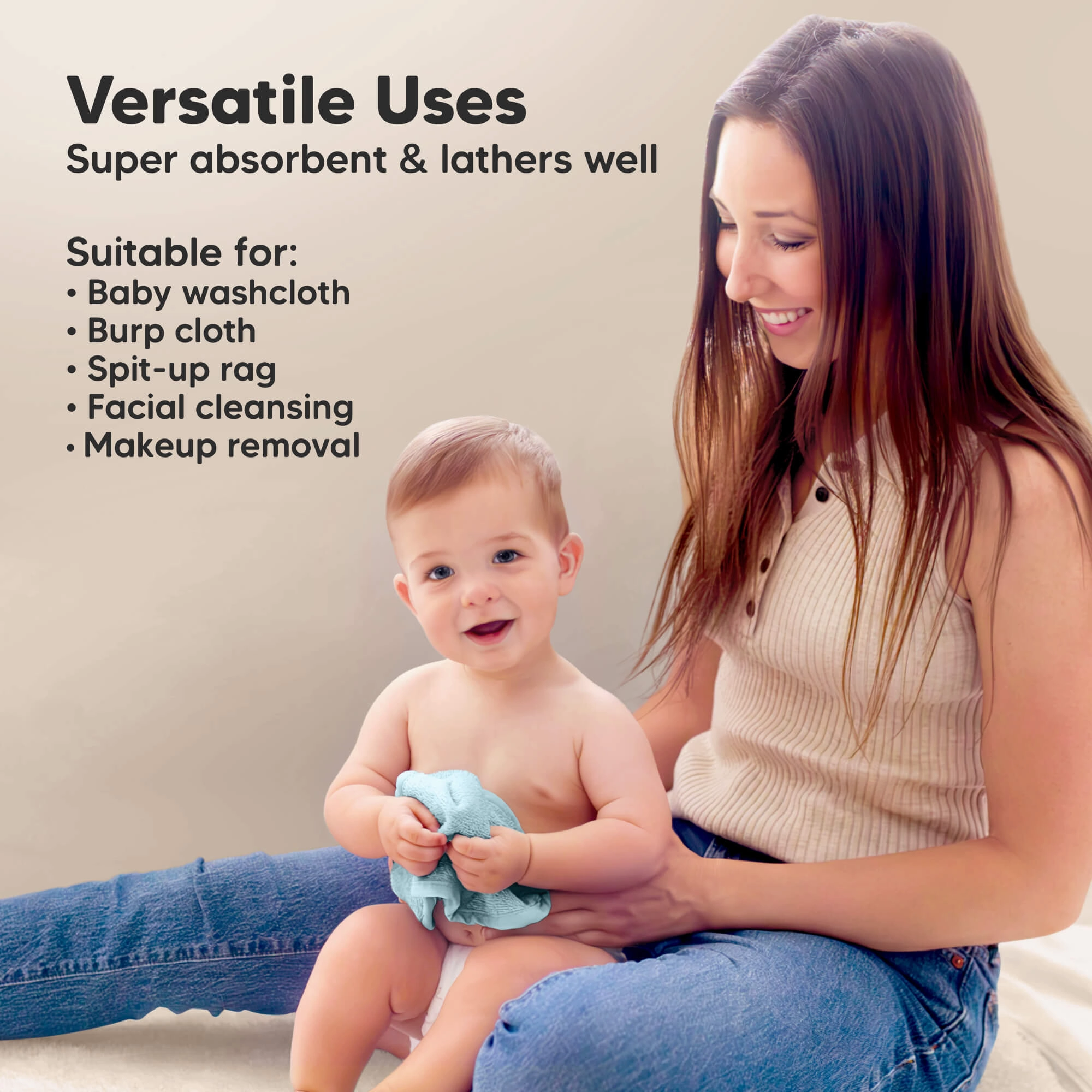 Deluxe Baby Washcloths (Navy Blue)