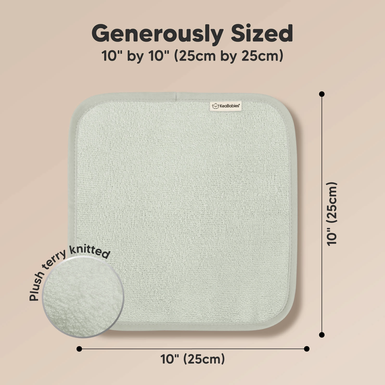 Deluxe Baby Washcloths (Stone/Dove)