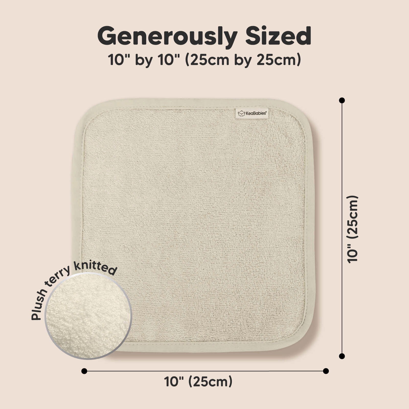 Deluxe Baby Washcloths (White/Stone)