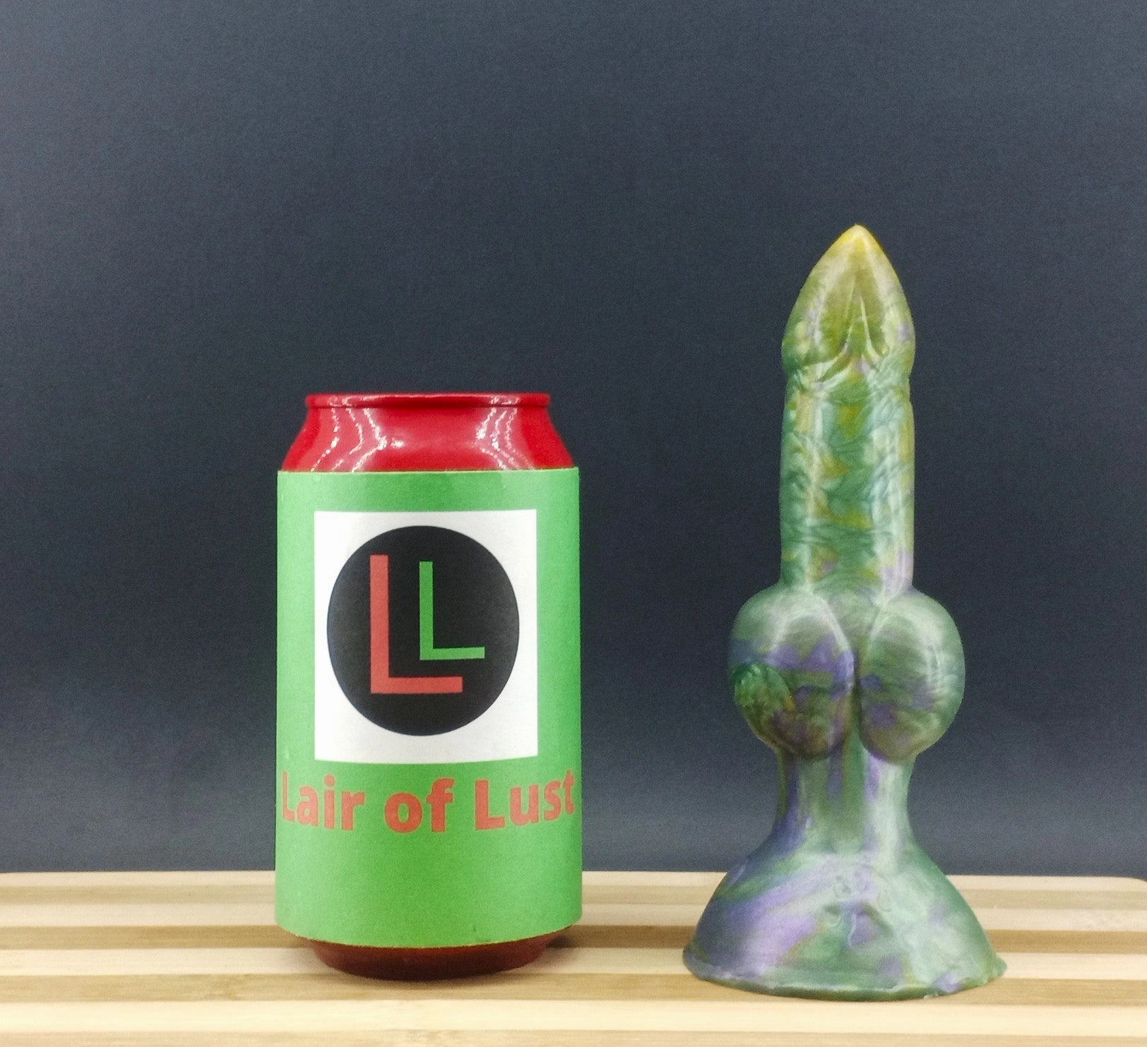 Dggo - Knot Dildo - Small Size - Mardi Gras Color - 00-30 Firmness