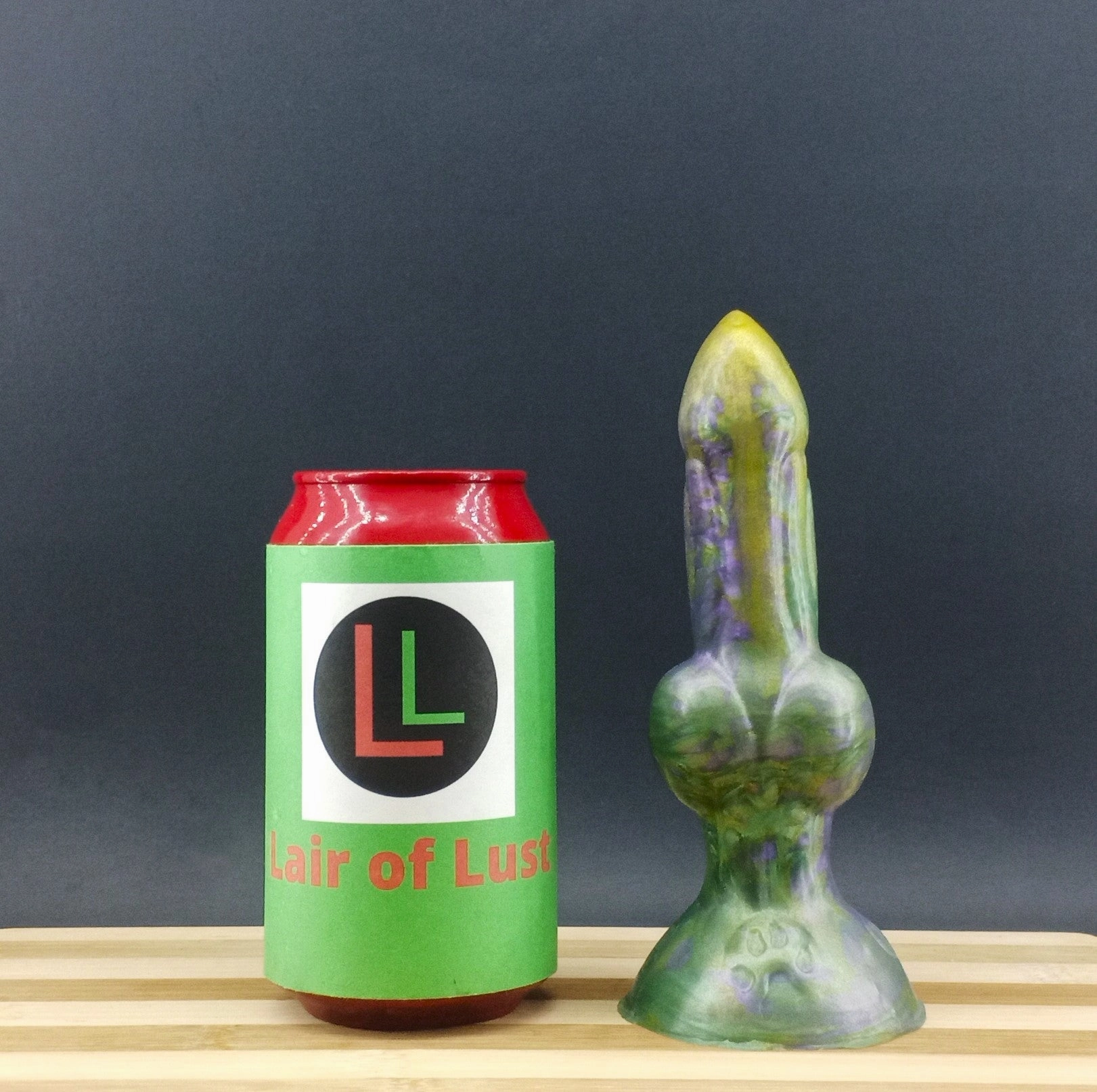 Dggo - Knot Dildo - Small Size - Mardi Gras Color - 00-30 Firmness