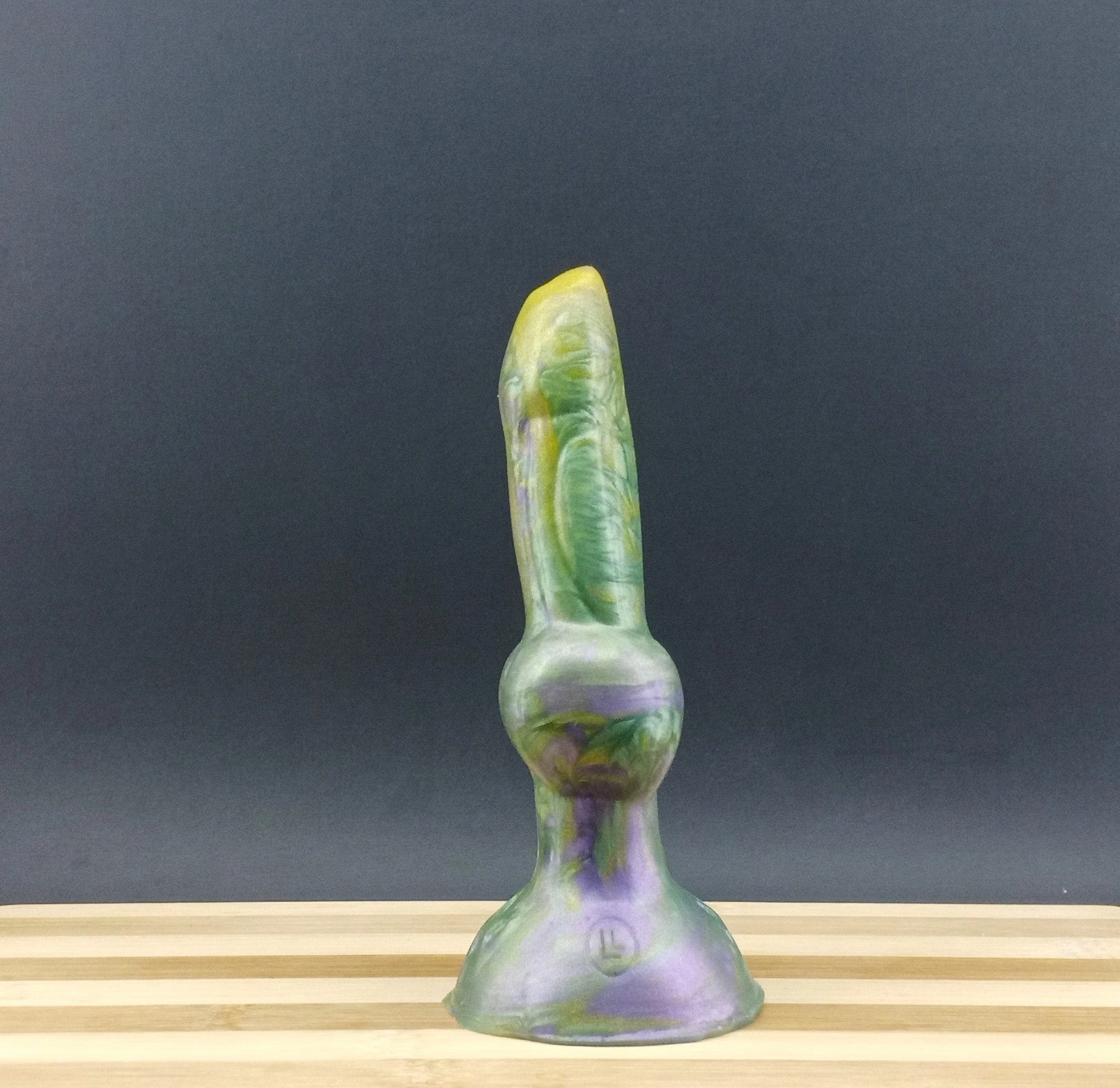 Dggo - Knot Dildo - Small Size - Mardi Gras Color - 00-30 Firmness