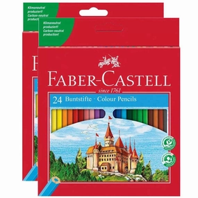 Faber-Castell 120124 Classic Colour Cardboard Wallet of 24 Pencils (2 Pack)