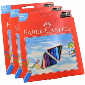 Faber-Castell 120524 Classic Colour Wood Pencils, Wallet of 24 (3 Pack)