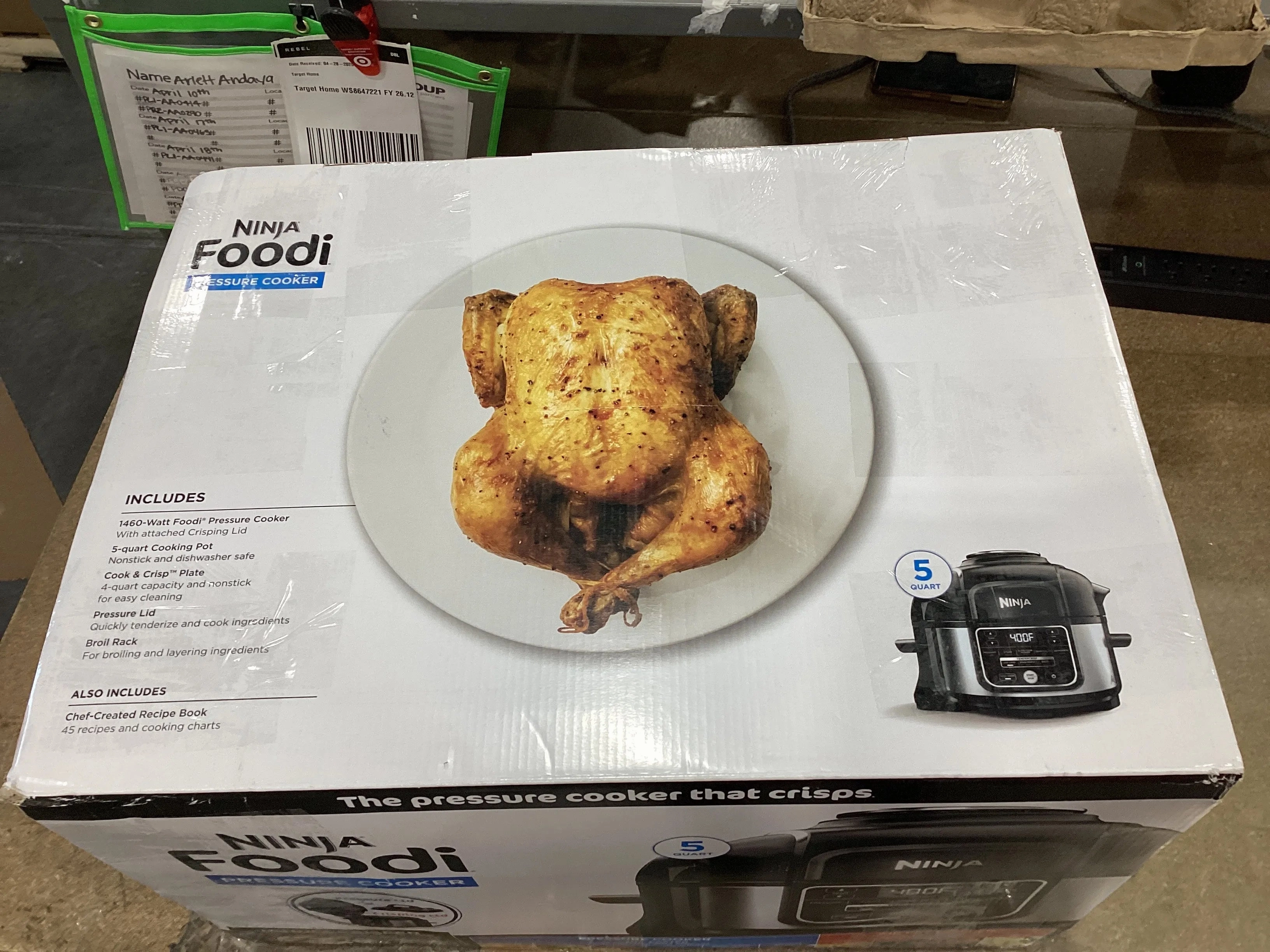 Foodi Programmable 10-in-1 5qt Pressure Cooker and Air Fryer - FD101: Stainless Steel, Slow Cooker, Digital Timer (See Description)
