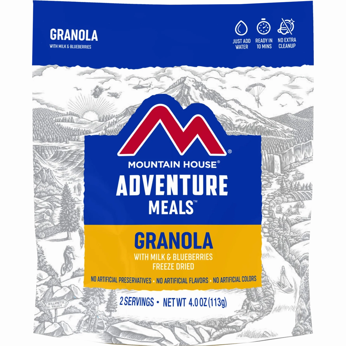Granola with Milk & Blueberries (2 Servings)