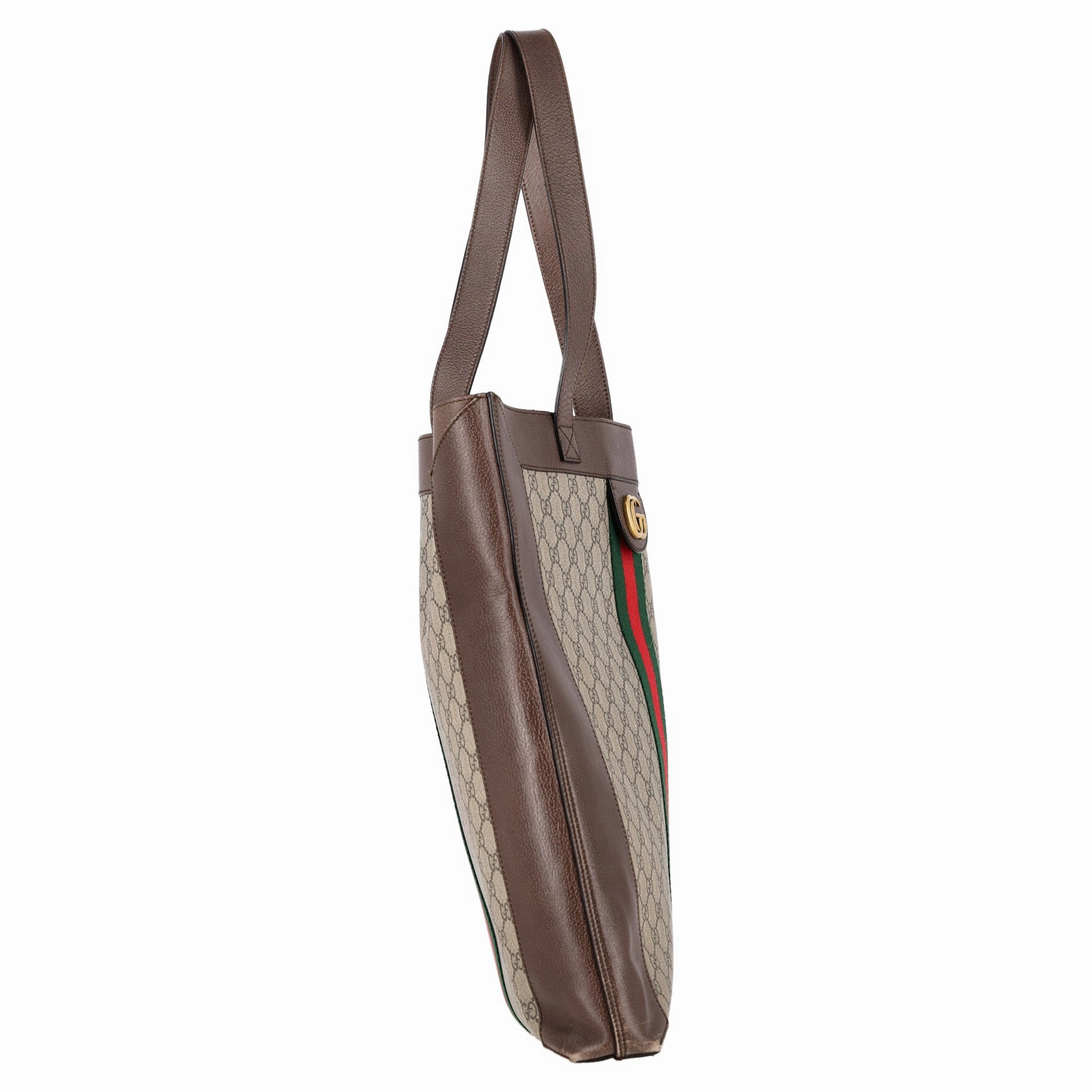 Gucci Large Ophidia GG Tote Bag in Beige Coated Canvas