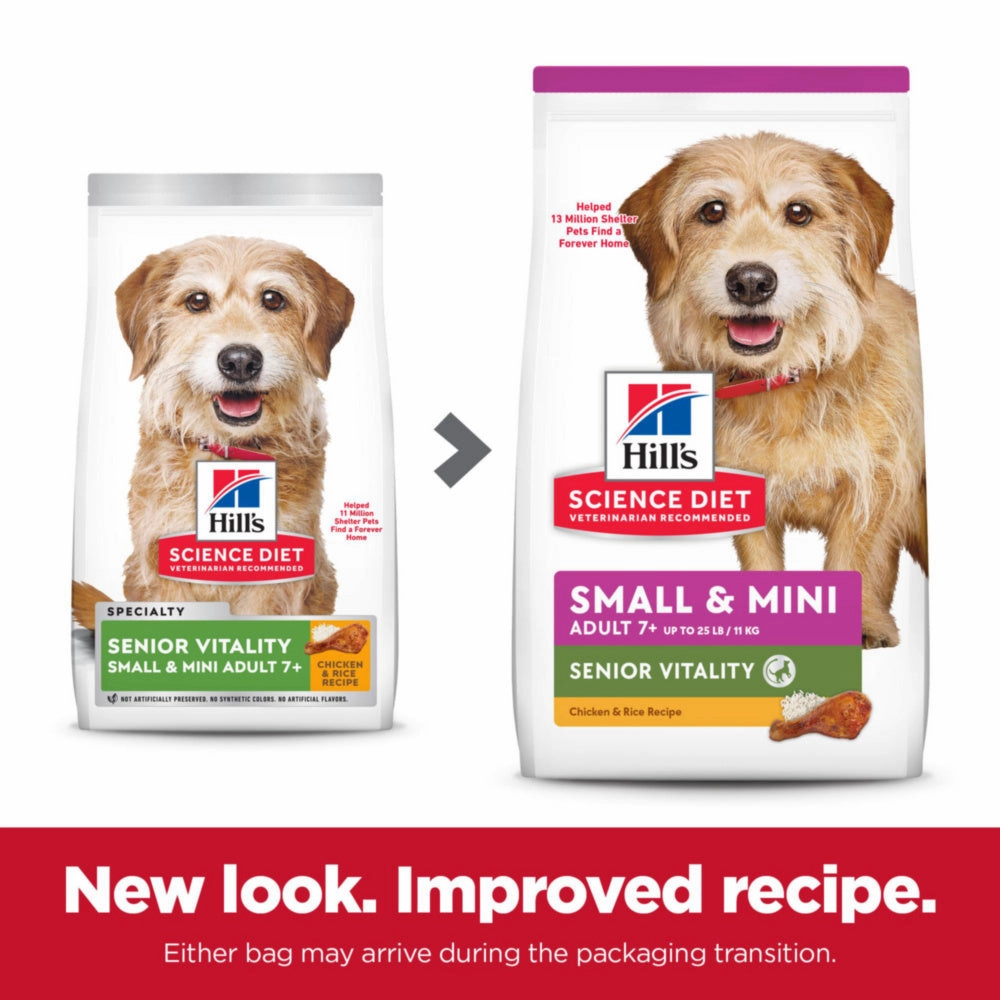 Hill's Science Diet Adult 7  Senior Vitality Small & Mini Chicken & Rice Recipe Dry Dog Food