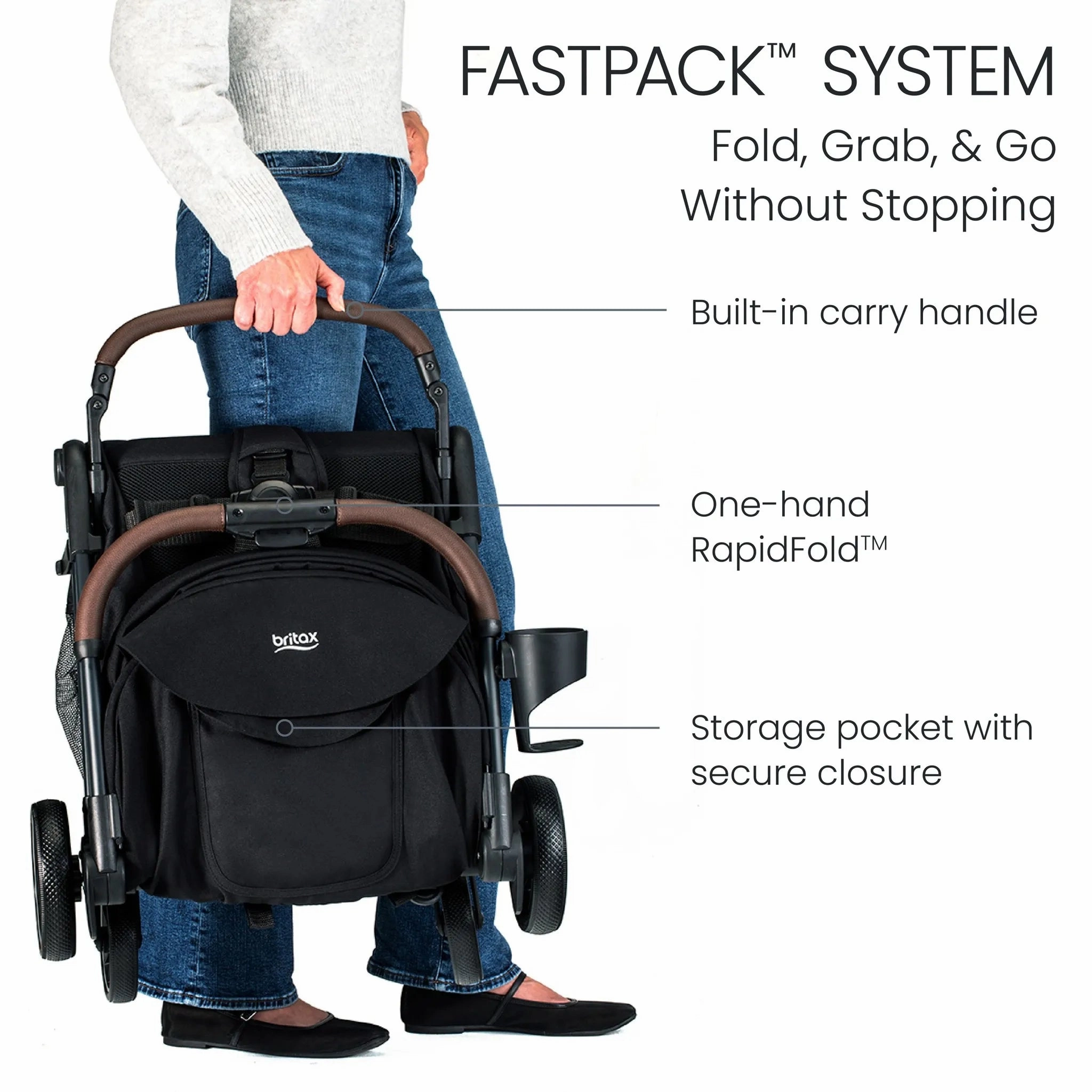 Juniper Compact Stroller, Lightweight Fold-and-Go Design - Raven Black