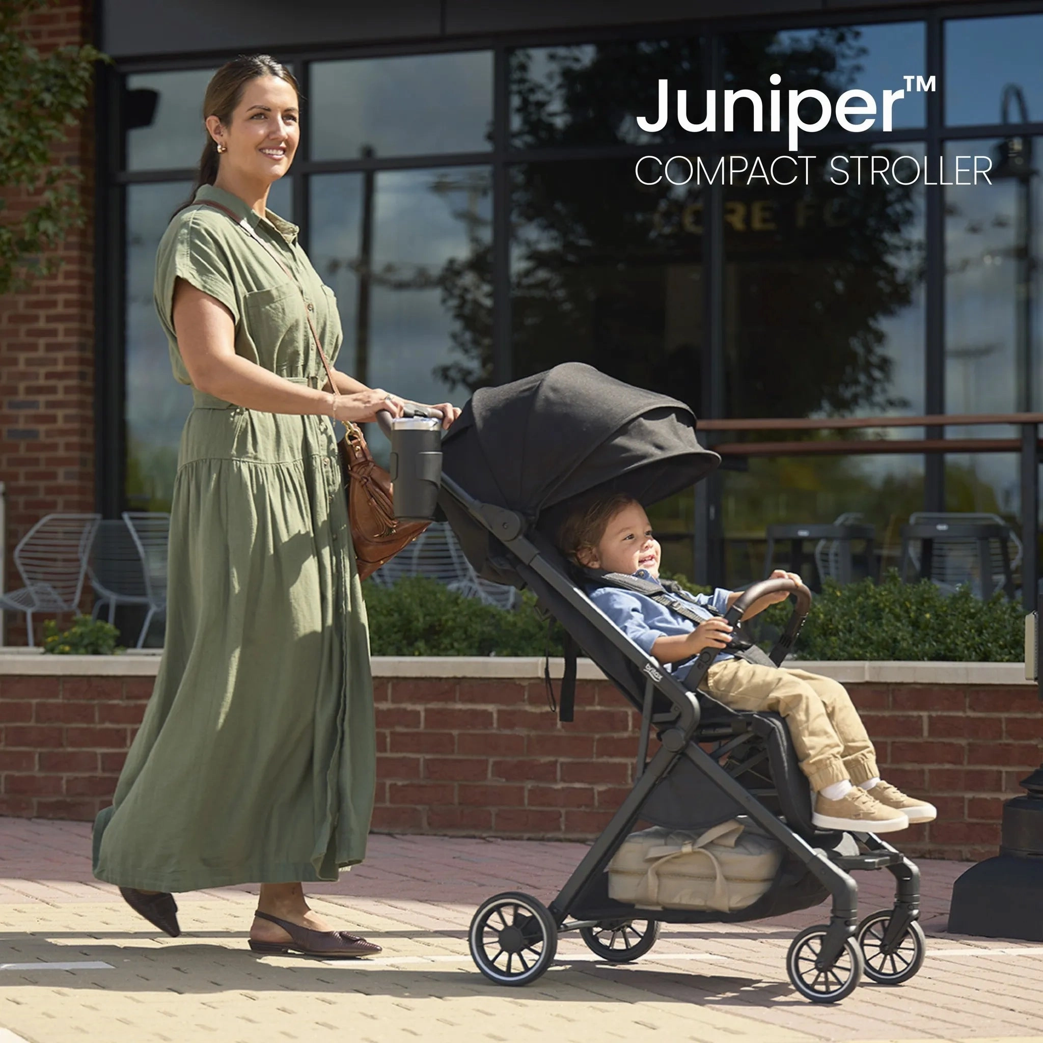 Juniper Compact Stroller, Lightweight Fold-and-Go Design - Raven Black