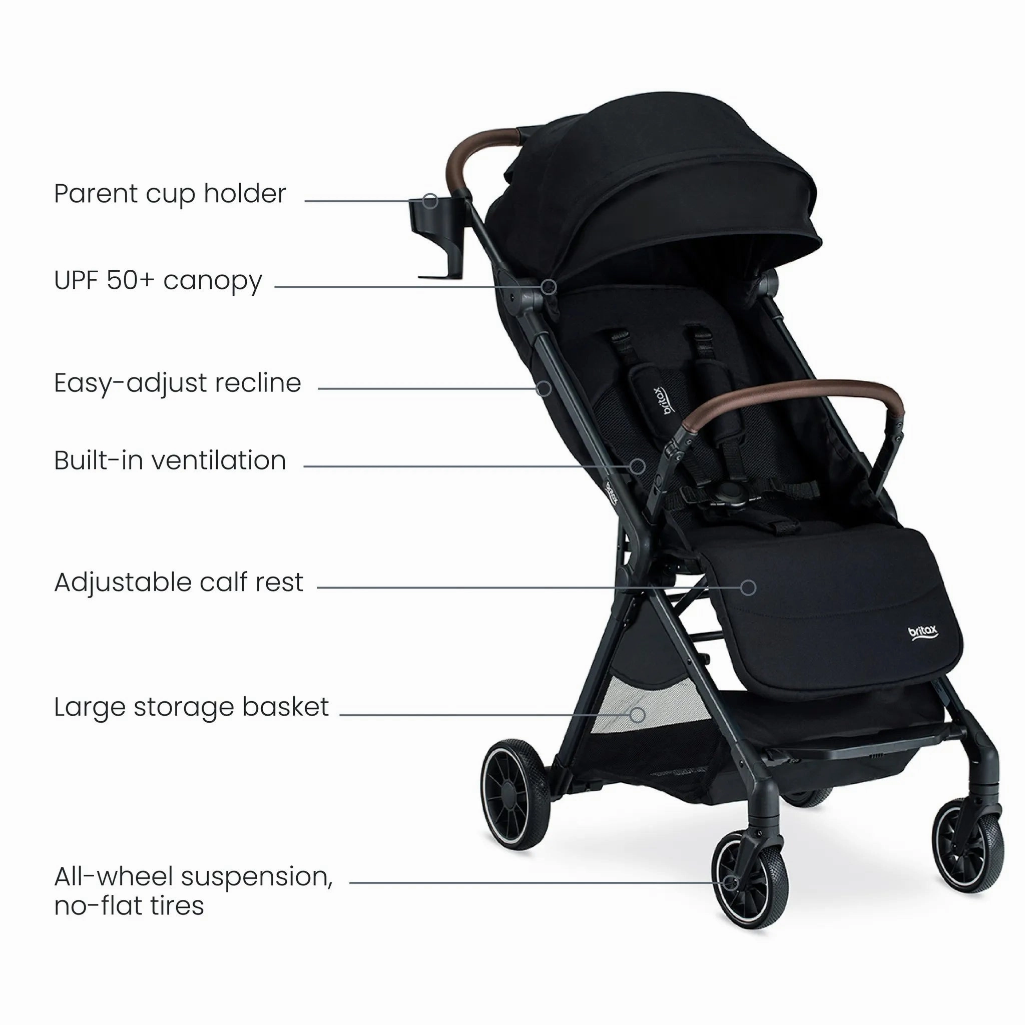 Juniper Compact Stroller, Lightweight Fold-and-Go Design - Raven Black