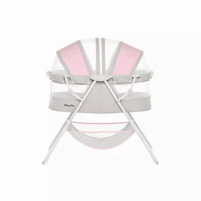 Karley Baby Bassinet in Grey and Pink, Lightweight Portable