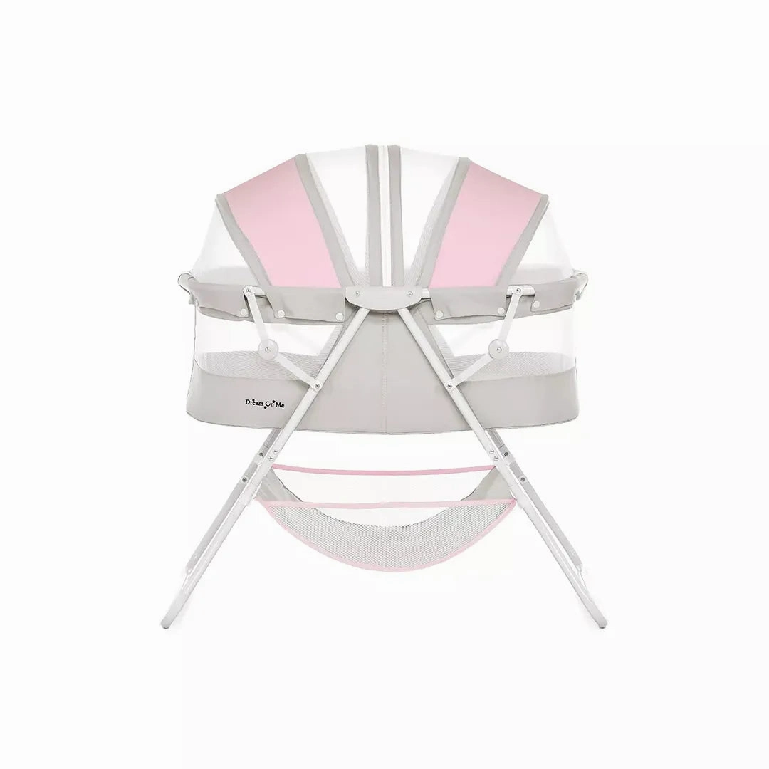 Karley Baby Bassinet in Grey and Pink, Lightweight Portable
