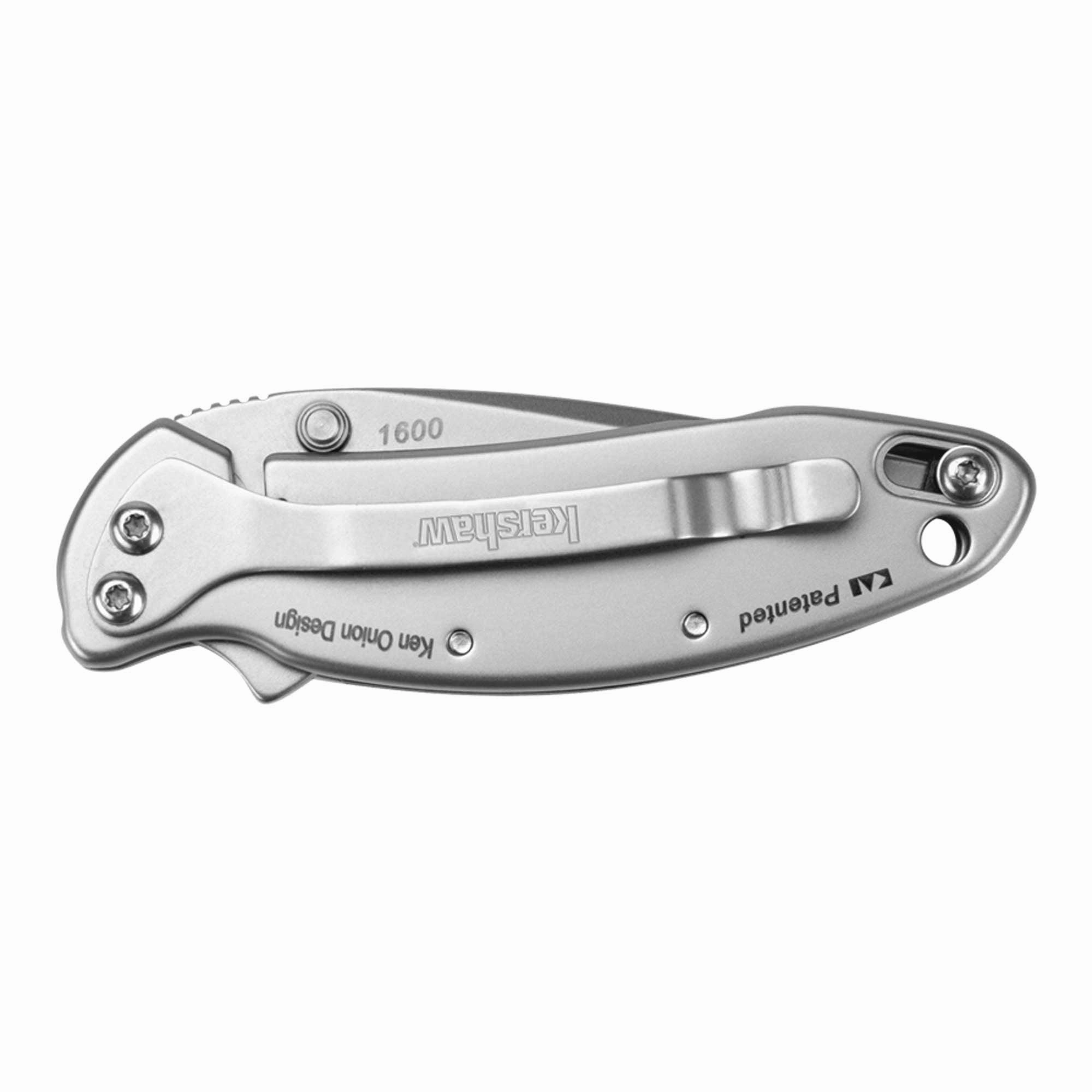 Kershaw Pocket Knife - Chive Drop Point Plain Edge Blade with Frame Lock | KW1600
