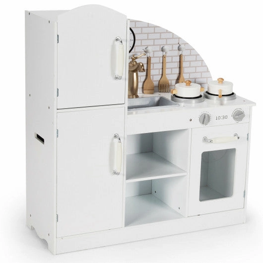 Kids Kitchen Playset Pretend Play Cooking Set With Vivid Faucet and Telephone