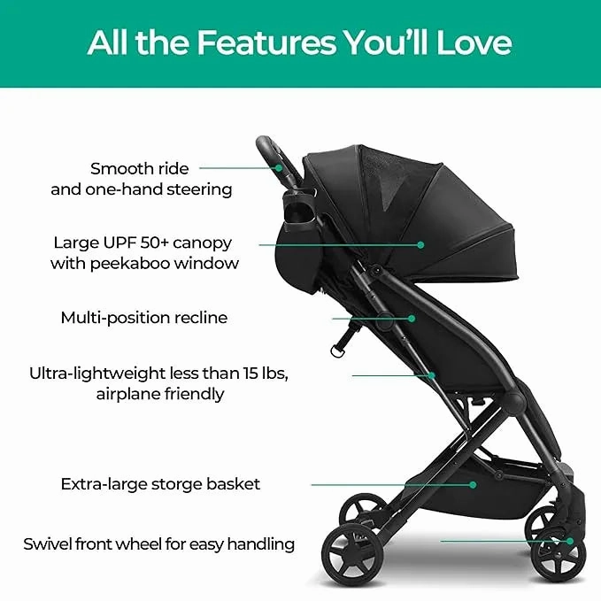 Lithe Lightweight Stroller - Black