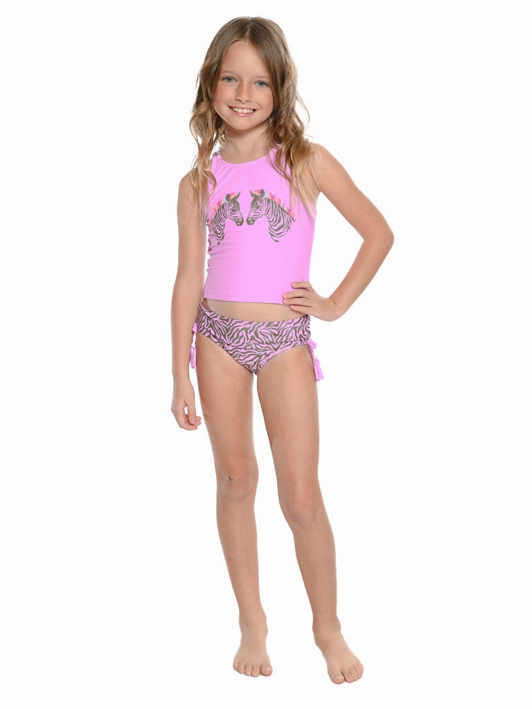 Little girls' side ruffle one piece swim suit