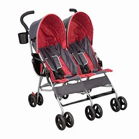 LX Side by Side Stroller - with Recline, Storage & Compact Fold - Grey