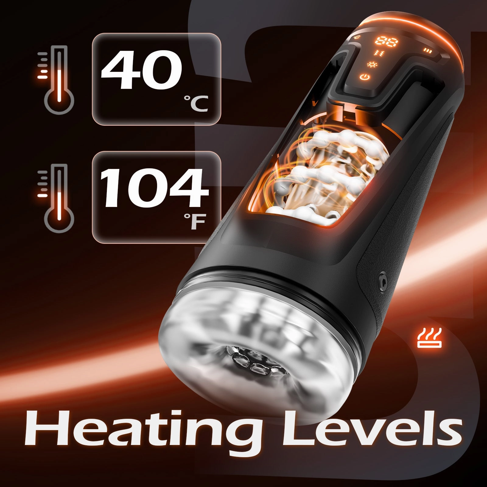 Male Masturbator Sex Toys for Men with 9 Vibrating,8 Thrusting Modes & 2 Heating Levels